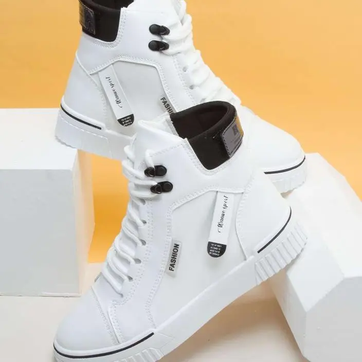 Giày Sneakers High Top Letter Tape